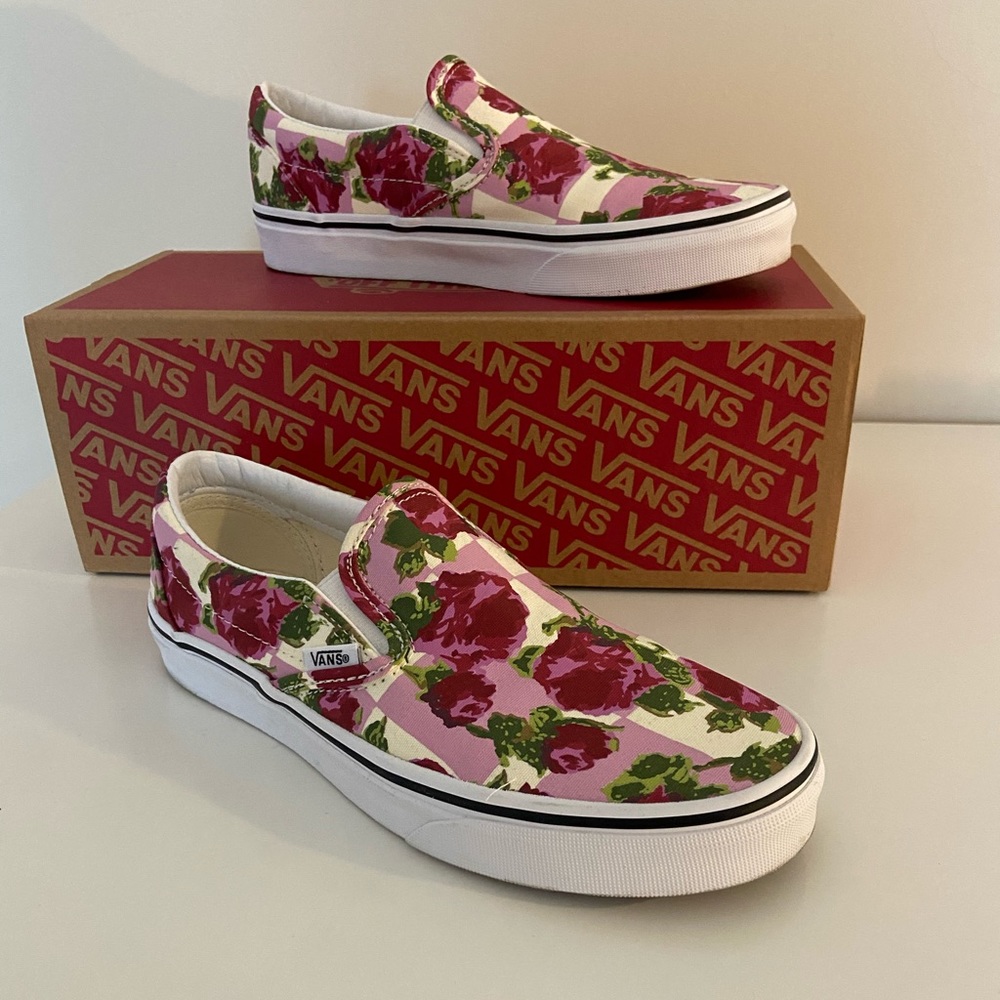 VANS FLORAL SLIP ONS